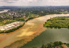 River Turbid Clear Scenery in Nanning