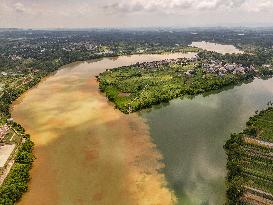 River Turbid Clear Scenery in Nanning