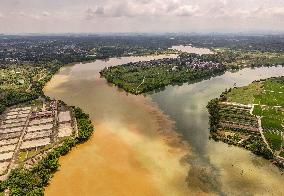 River Turbid Clear Scenery in Nanning