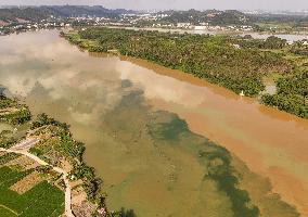 River Turbid Clear Scenery in Nanning