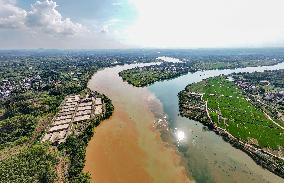 River Turbid Clear Scenery in Nanning