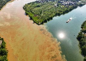 River Turbid Clear Scenery in Nanning