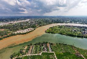 River Turbid Clear Scenery in Nanning