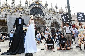 Extinction Rebellion Action Against Jeff Bezos’ Wedding - Venice