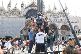 Extinction Rebellion Action Against Jeff Bezos’ Wedding - Venice