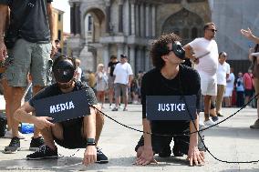 Extinction Rebellion Action Against Jeff Bezos’ Wedding - Venice