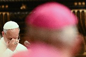Pope Leo XIV Leads a Meditation as Part of Jubilee of Bishops - Vatican