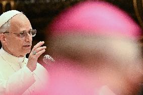 Pope Leo XIV Leads a Meditation as Part of Jubilee of Bishops - Vatican