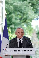 PM Bayrou Press Conference At Hotel De Matignon - Paris