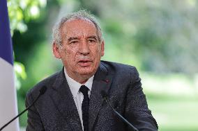 PM Bayrou Press Conference At Hotel De Matignon - Paris