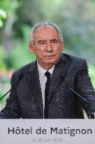 PM Bayrou Press Conference At Hotel De Matignon - Paris