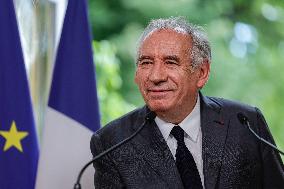 PM Bayrou Press Conference At Hotel De Matignon - Paris