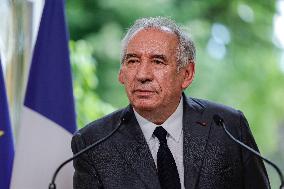 PM Bayrou Press Conference At Hotel De Matignon - Paris