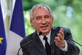 PM Bayrou Press Conference At Hotel De Matignon - Paris