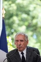 PM Bayrou Press Conference At Hotel De Matignon - Paris