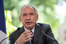 PM Bayrou Press Conference At Hotel De Matignon - Paris