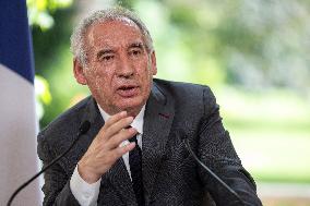 PM Bayrou Press Conference At Hotel De Matignon - Paris
