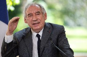 PM Bayrou Press Conference At Hotel De Matignon - Paris