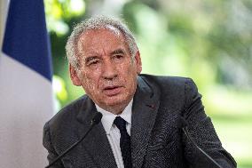 PM Bayrou Press Conference At Hotel De Matignon - Paris