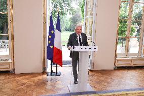 PM Bayrou Press Conference At Hotel De Matignon - Paris