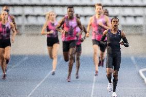 Kenya's Faith Kipyegon during the "Breaking4" event - Paris