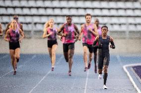 Kenya's Faith Kipyegon during the "Breaking4" event - Paris