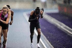 Kenya's Faith Kipyegon during the "Breaking4" event - Paris