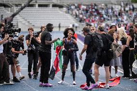 Kenya's Faith Kipyegon during the "Breaking4" event - Paris