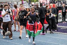 Kenya's Faith Kipyegon during the "Breaking4" event - Paris