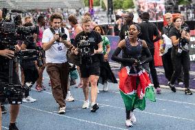 Kenya's Faith Kipyegon during the "Breaking4" event - Paris