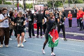 Kenya's Faith Kipyegon during the "Breaking4" event - Paris