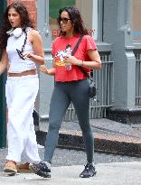 Padma Lakshmi With Her Daughter Out - NYC