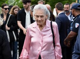 Anne Hidalgo And Gerald Darmanin At Robert Badinter Parvis Inauguration - Paris