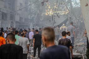 Israeli Airstrike Hits Residential Building - Gaza City