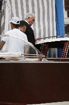 Jeff Bezos And Miguel Bezos Leaving Hotel On Wedding Day - Venice