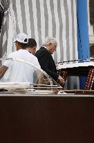 Jeff Bezos And Miguel Bezos Leaving Hotel On Wedding Day - Venice