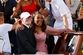 Celebs On Their Way To Bezos-Sanchez Wedding - Venice