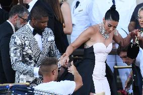Usher And Wife Leaving Hotel On Bezos-Sanchez Wedding Day - Venice