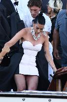 Usher And Wife Leaving Hotel On Bezos-Sanchez Wedding Day - Venice