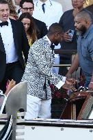 Usher And Wife Leaving Hotel On Bezos-Sanchez Wedding Day - Venice