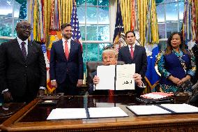 Donald Trump with Congo and Rwanda FMs - Washington
