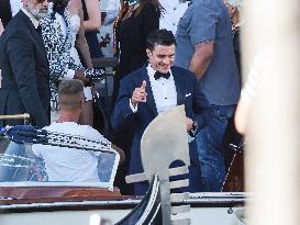 Orlando Bloom leaves hotel to Bezos wedding ceremony - Venice