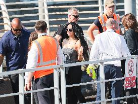 Kim Kardashian at Venice airport leaving after Jeff Bezos' wedding in Venice
