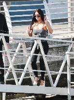 Kim Kardashian at Venice airport leaving after Jeff Bezos' wedding in Venice