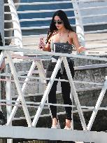 Kim Kardashian at Venice airport leaving after Jeff Bezos' wedding in Venice