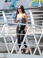 Kim Kardashian at Venice airport leaving after Jeff Bezos' wedding in Venice
