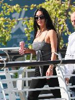 Kim Kardashian at Venice airport leaving after Jeff Bezos' wedding in Venice
