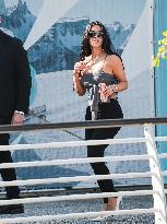 Kim Kardashian at Venice airport leaving after Jeff Bezos' wedding in Venice