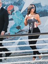 Kim Kardashian at Venice airport leaving after Jeff Bezos' wedding in Venice