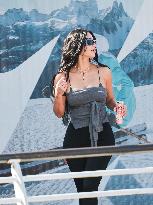 Kim Kardashian at Venice airport leaving after Jeff Bezos' wedding in Venice